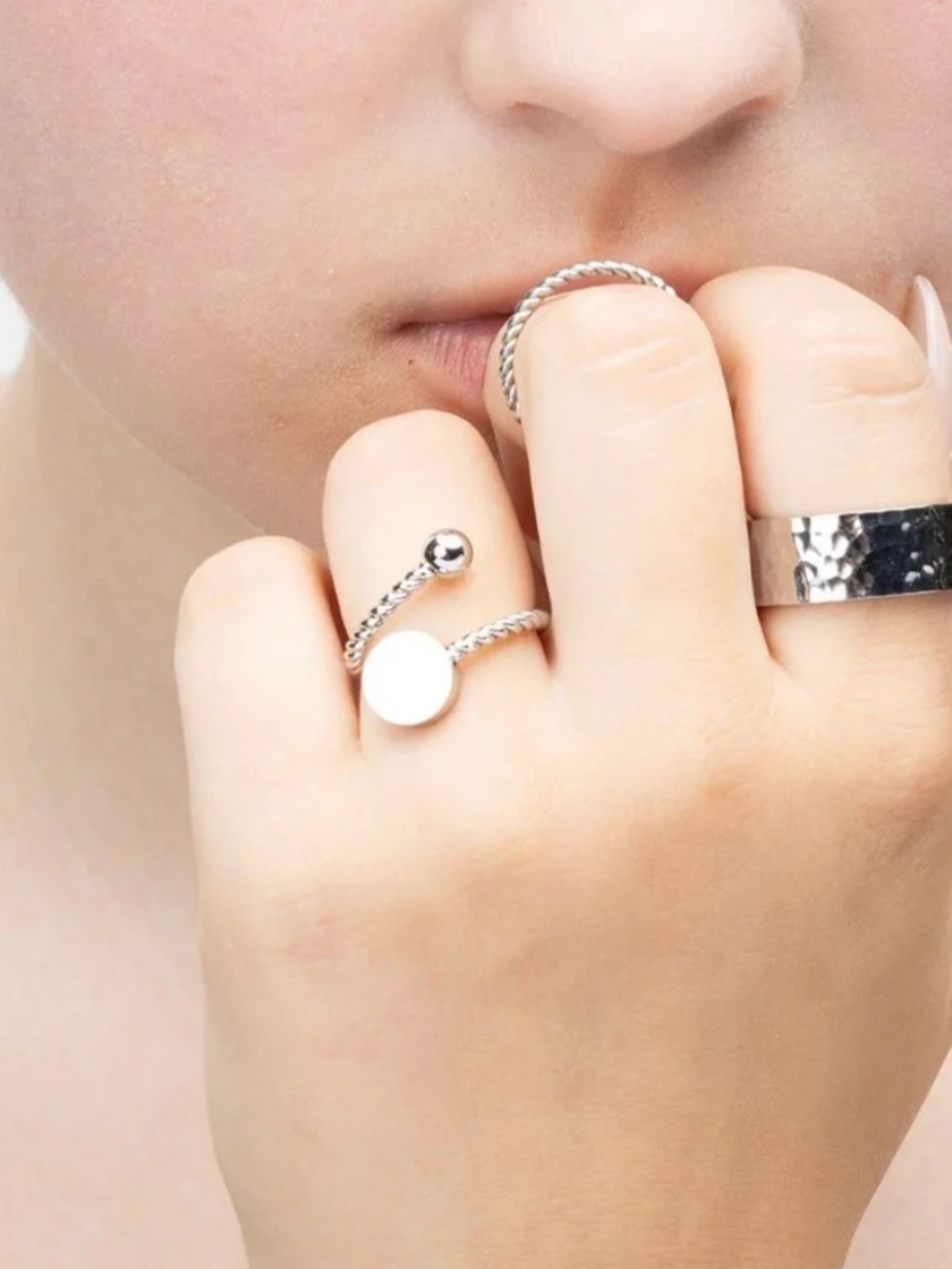18K Gold PVD Stainless Steel Adjustable Ring